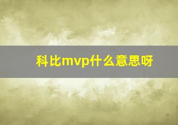 科比mvp什么意思呀