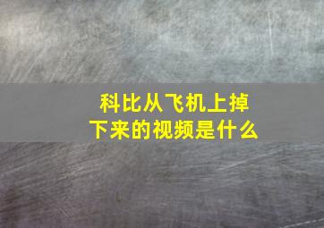 科比从飞机上掉下来的视频是什么