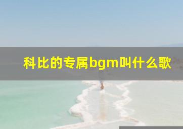 科比的专属bgm叫什么歌