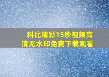 科比精彩15秒视频高清无水印免费下载观看