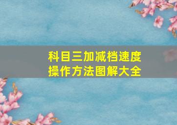 科目三加减档速度操作方法图解大全