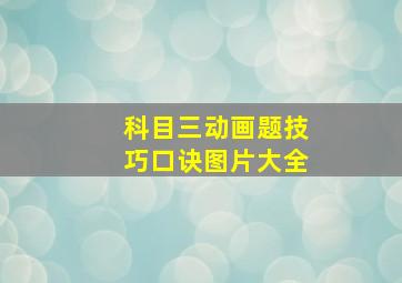 科目三动画题技巧口诀图片大全