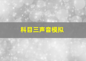 科目三声音模拟