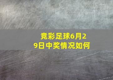 竞彩足球6月29日中奖情况如何