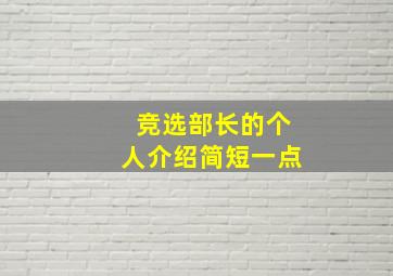 竞选部长的个人介绍简短一点