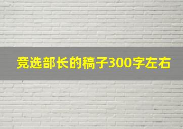 竞选部长的稿子300字左右