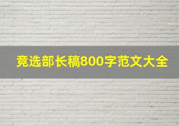 竞选部长稿800字范文大全