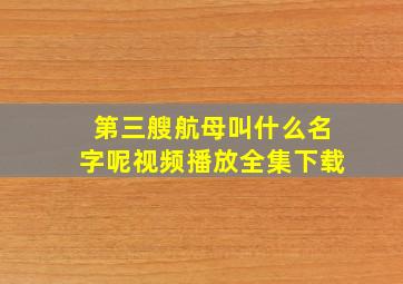 第三艘航母叫什么名字呢视频播放全集下载