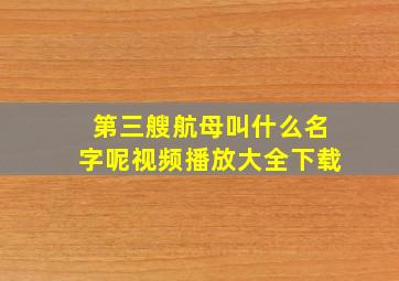 第三艘航母叫什么名字呢视频播放大全下载