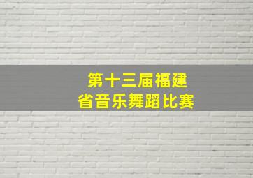 第十三届福建省音乐舞蹈比赛