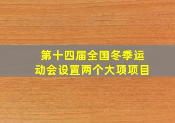 第十四届全国冬季运动会设置两个大项项目