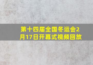 第十四届全国冬运会2月17日开幕式视频回放