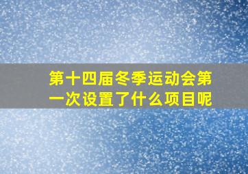 第十四届冬季运动会第一次设置了什么项目呢