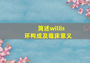 简述willis环构成及临床意义