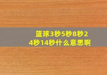 篮球3秒5秒8秒24秒14秒什么意思啊