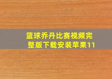 篮球乔丹比赛视频完整版下载安装苹果11