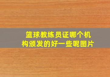 篮球教练员证哪个机构颁发的好一些呢图片