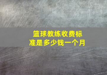 篮球教练收费标准是多少钱一个月