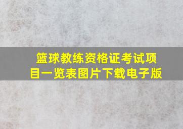 篮球教练资格证考试项目一览表图片下载电子版