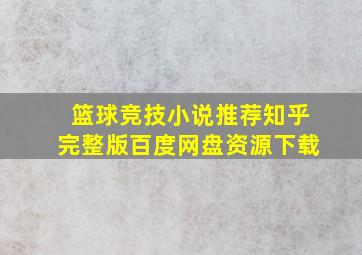 篮球竞技小说推荐知乎完整版百度网盘资源下载