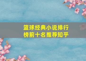 篮球经典小说排行榜前十名推荐知乎