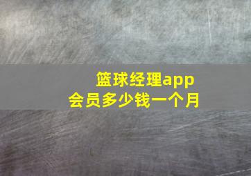 篮球经理app会员多少钱一个月