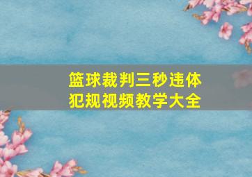 篮球裁判三秒违体犯规视频教学大全