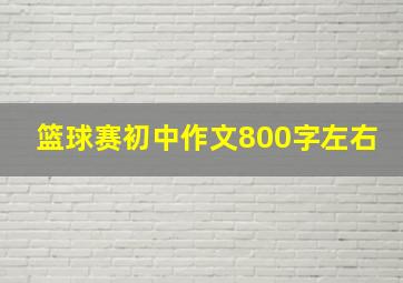 篮球赛初中作文800字左右