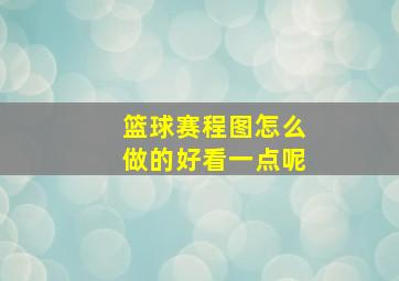 篮球赛程图怎么做的好看一点呢