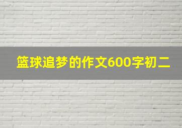 篮球追梦的作文600字初二