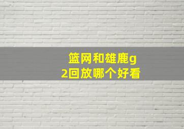 篮网和雄鹿g2回放哪个好看