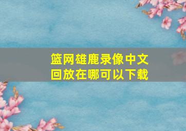 篮网雄鹿录像中文回放在哪可以下载