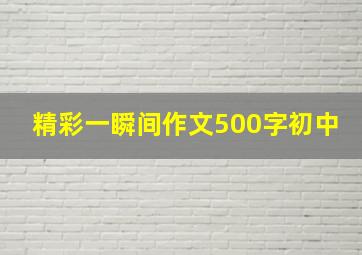 精彩一瞬间作文500字初中