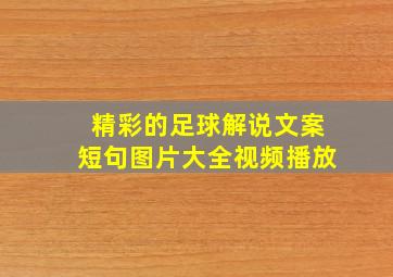 精彩的足球解说文案短句图片大全视频播放