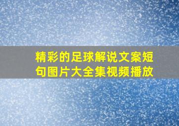 精彩的足球解说文案短句图片大全集视频播放