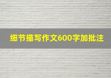 细节描写作文600字加批注