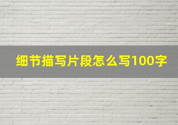 细节描写片段怎么写100字