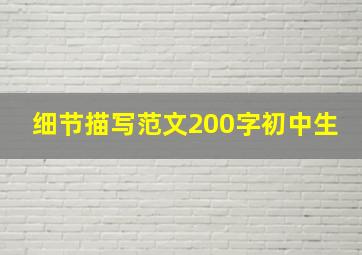 细节描写范文200字初中生