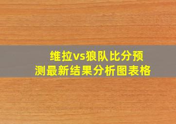 维拉vs狼队比分预测最新结果分析图表格