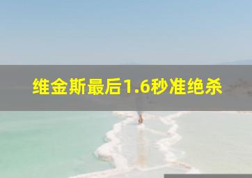 维金斯最后1.6秒准绝杀