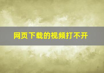 网页下载的视频打不开