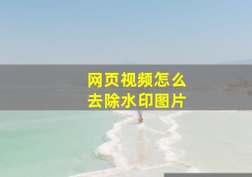 网页视频怎么去除水印图片