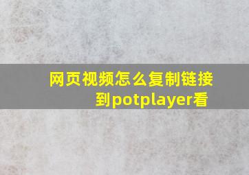 网页视频怎么复制链接到potplayer看