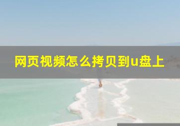 网页视频怎么拷贝到u盘上