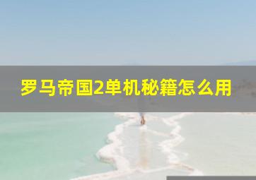 罗马帝国2单机秘籍怎么用