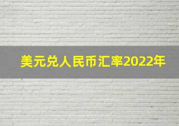 美元兑人民币汇率2022年