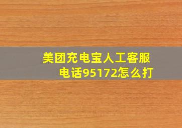 美团充电宝人工客服电话95172怎么打