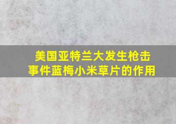 美国亚特兰大发生枪击事件蓝梅小米草片的作用