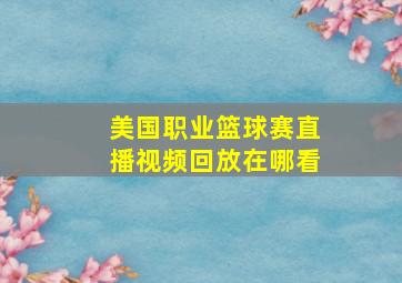 美国职业篮球赛直播视频回放在哪看