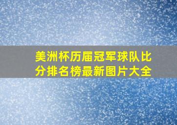 美洲杯历届冠军球队比分排名榜最新图片大全